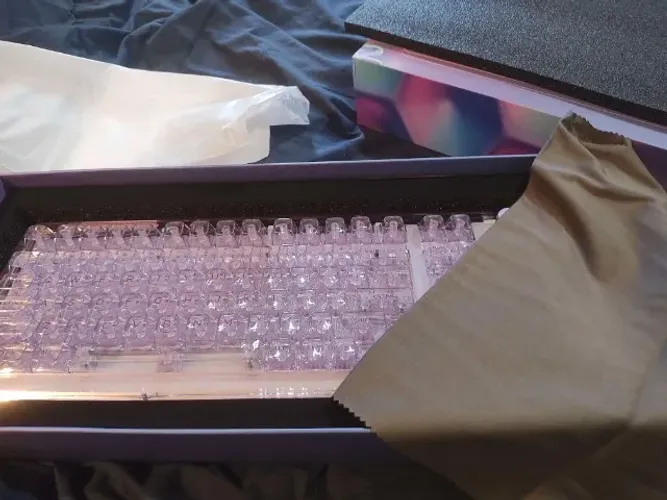 Teclado Mecânico KiiBOOM Phantom 98 - Roxo Transparente + Keycaps Extras