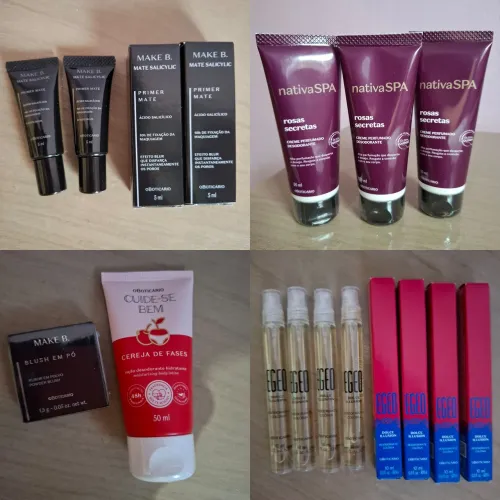 Primer, blush, hidratante e perfume o boticário 