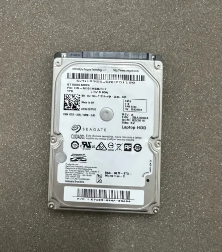 HD Seagate 1tb 2,5 polegadas Sata