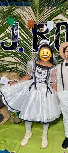 Vestido junino noiva quadrilha xilogravura