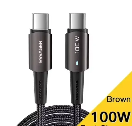 Cabo USB-C 100W 5A Carga Rápida 3 Metros - Android e iOS