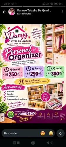 Faço organização em seus ambientes