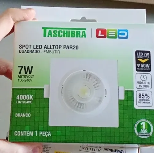 Spot / Foco LED de Encastrar Taschibra Alltop PAR20 Quadrado 7W - Novo