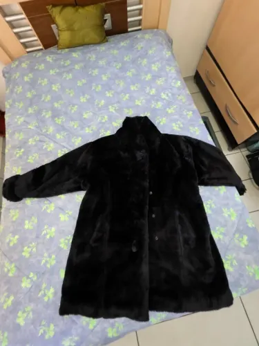 Casaco de Pele Preto para Frio Vintage Clássico | Elegante e Sofisticado Tecido Premium
