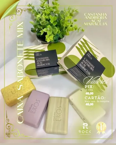 Caixas de sabonetes natura  e oboticario 