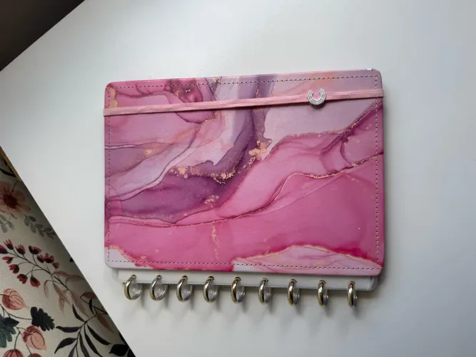 Caderno Inteligente Original Rosa Marmorizado + Acessórios ?