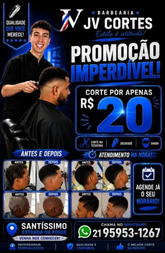 Corte de cabelo a partir de R$ 20,00