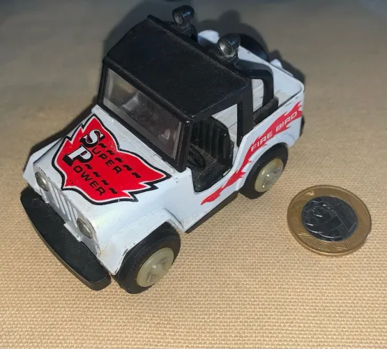 Jeep Willys Super Power Sunny side Fire Power vintage fricção  carrinho raro