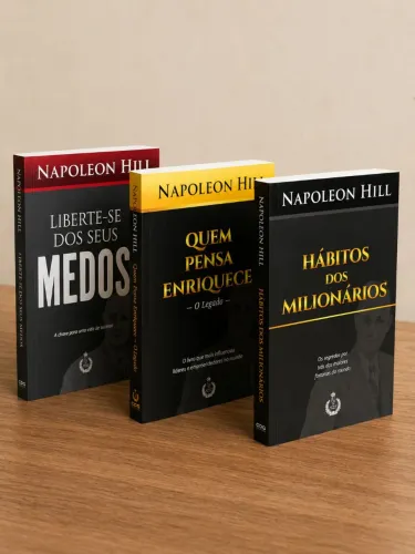 Kit 3 Livros Napoleon Hill - Desenvolvimento Pessoal, Sucesso e Mentalidade Milionária