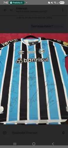 Camiseta do gremio autografada