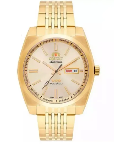 Relógio Orient Masculino 3 Estrelas Automático Dourado 469GP070 CIKX