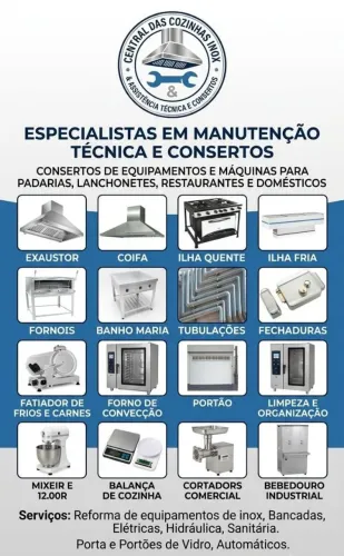 Manutenção e Conserto de Equipamentos de Cozinha Industrial e Padaria