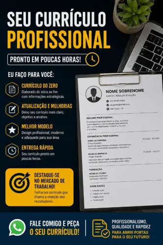 Faço Currículos Profissionais e Atualização de Currículos