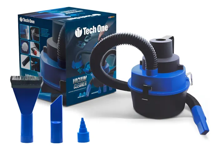 Aspirador De Pó Automotivo Vacuum Cleaner 12v 90w Tech One Azul