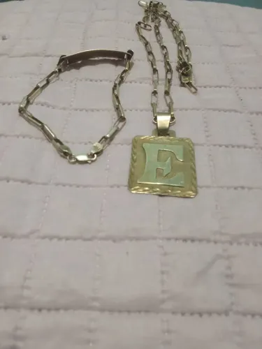 Cordão e pulseira de prata