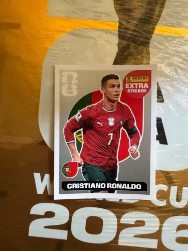 Figurinha Cristiano Ronaldo Extra Sticker (Prata) Original