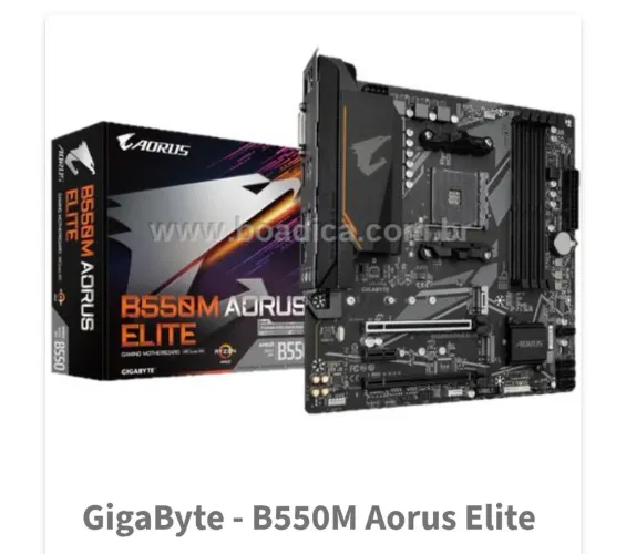 Placa Mãe Gigabyte B550M AORUS Elite, Chipset B550, AMD AM4, mATX, DDR4