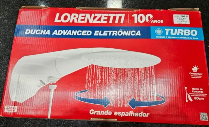 Ducha Lorenzetti Advanced Eletrônica TURBO caixa completa - maior potênci  7500W 220V