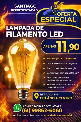 Lâmpada LED ST64 Filamento E27 2400K