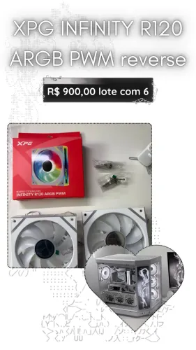 6 fans XPG INFINITY R120 ARGB PWM reversa