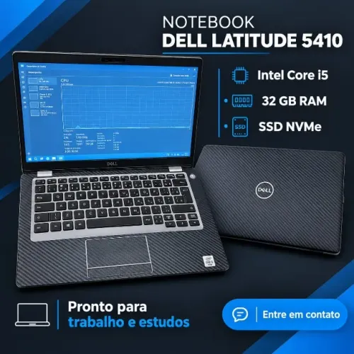 Notebook Dell Latitude 5410 Core i5 10ª Gen | 32GB RAM | SSD 256GB NVMe | Bateria 68Wh