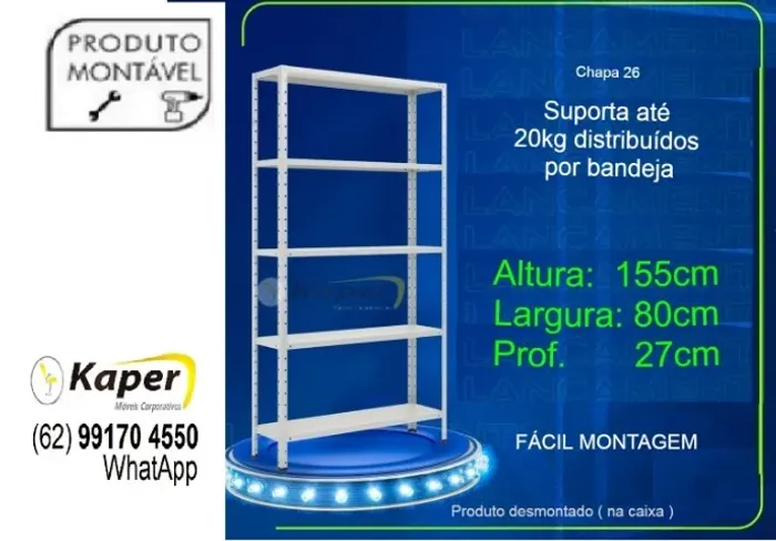 Estante de aço - metal P27 Smart cinza ( novo ) promoção - leia o anúncio