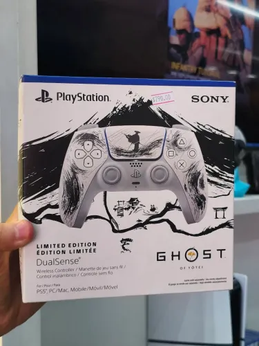 CONTROLE PS5 DUALSENSE GHOST OF Y?TEI ? EDIÇÃO LIMITADA!