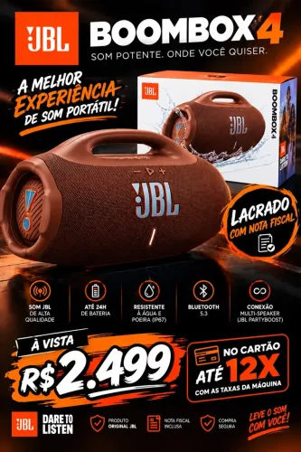 JBL BOMBOX 4 COR EXCLUSIVA LACRADA COM NOTA!!