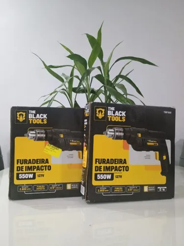 FURADEIRA COM IMPACTO 3/8" 10MM 550W - THE BLACK TOOLS