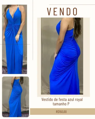 Vestido azul royal festas
