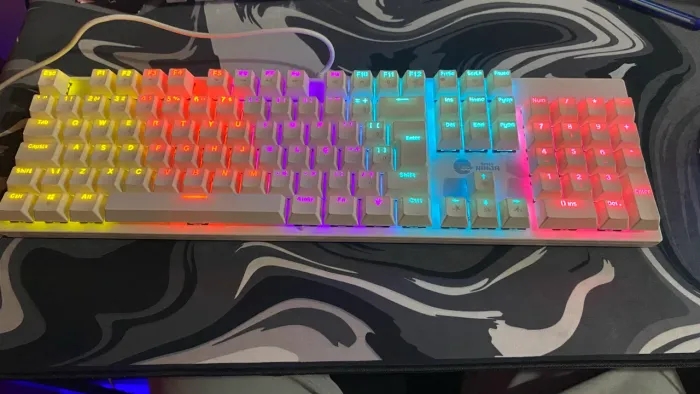 Teclado gamer ninja leap branco, switch blue