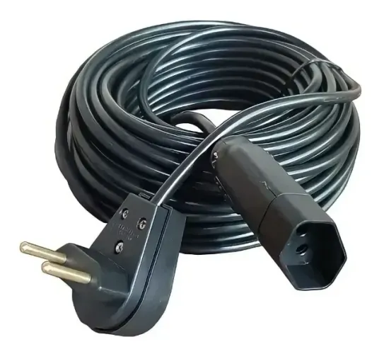 Extensão Elétrica 3 Metros 10a/20a Cabo Pp 2x1,0 Reforçada Cor Preto Click Cabos