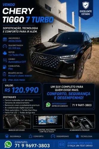 Chery Tiggo 7 Sport 1.5 Turbo Flex 16V Aut. 2026