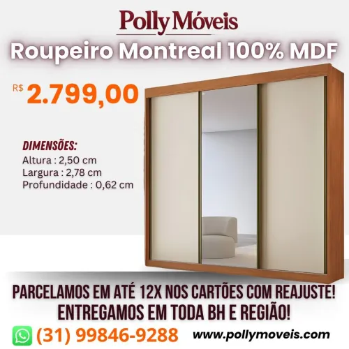 Guarda Roupa Montreal! 100% MDF!