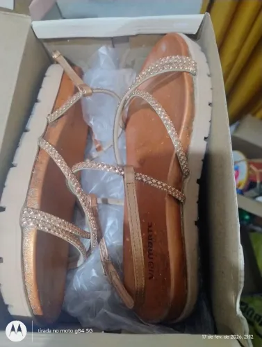 Sandália Papete Via Marte Dourada