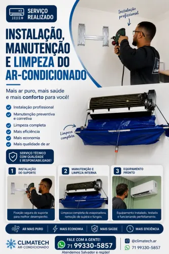 Instalação de ar condicionado limpeza