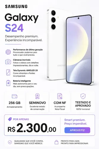 Samsung Galaxy S24 256GB Cinza