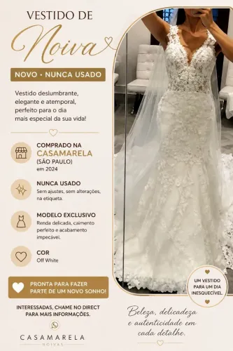 Vestido de noiva Novo (CASAMARELA)