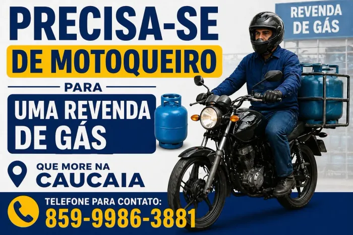 Motoqueiro para revenda de gás.
