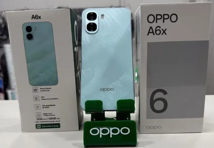 OPPO A6X 4G 128GB 4GB RAM com NFC | Bateria de 6500mAh para Mais Autonomia no Dia a Dia
