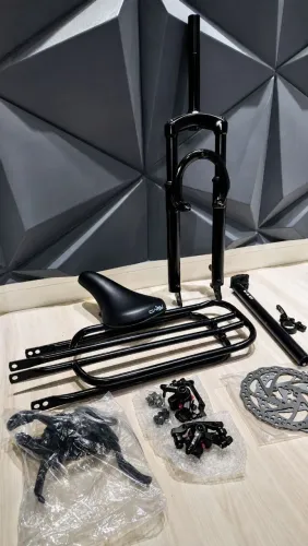 KIT BICICLETA ARO 26 (GARFO+KIT FREIO PROFISSIONAL+ CANOTE+SELIM+GARUPEIRA