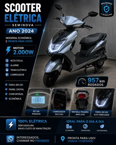 SCOOTER ELÉTRICA À VENDA - ANO 2024
