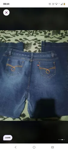 Calça jeans feminina flare plus size Tam 54