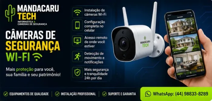 Instalação de Câmeras de Segurança Wi-Fi - Monitore pelo Celular
