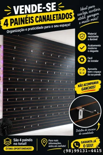 Painel canaletado e expositor
