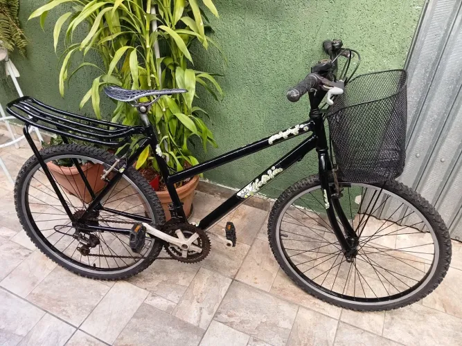 Bicicleta caloi 18 marchas aro 26 adulto + garupeira + cesta ( parcelo ate 3 x sem juros)