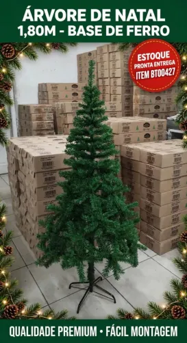 Árvore de natal 1, 80m com base de ferro