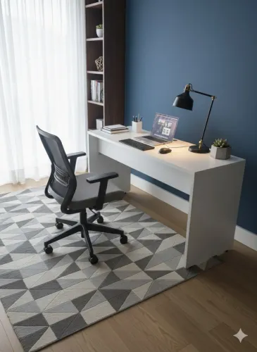 Escrivaninha/Aparador Branco Moderno - 1,48m (Ideal para Home Office)