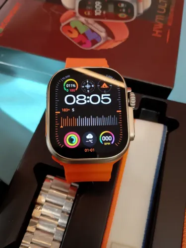Relógio Smartwatch Hw11 Ultra2 Chat-gpt Com Tela Amoled Prateado Milanês Preto