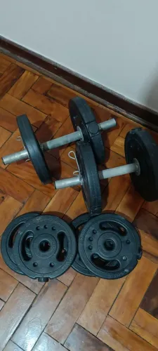 Peso e Barras para treino musculação 